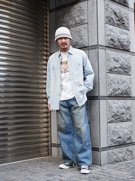 「marka（マーカ）のアイテム（トップス）」を使った、STUDIOUS MENSさん（メンズ・175cm）の春コーディネート