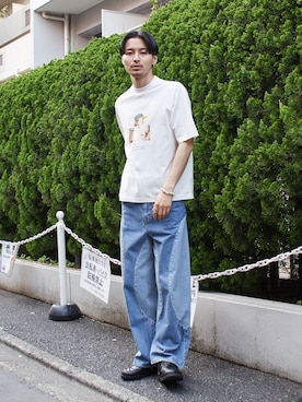 「marka（マーカ）のアイテム（トップス）」を使った、STUDIOUS MENSさん（メンズ・182cm）の春コーディネート