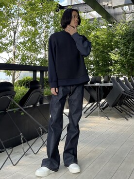 「LiNoH（リノー）のアイテム（パンツ）」を使った、STUDIOUS MENSさん（メンズ・173cm）の秋コーディネート