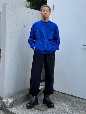 「LiNoH（リノー）のアイテム（スウェット）」を使った、STUDIOUS MENSさん（メンズ・170cm）の秋コーディネート