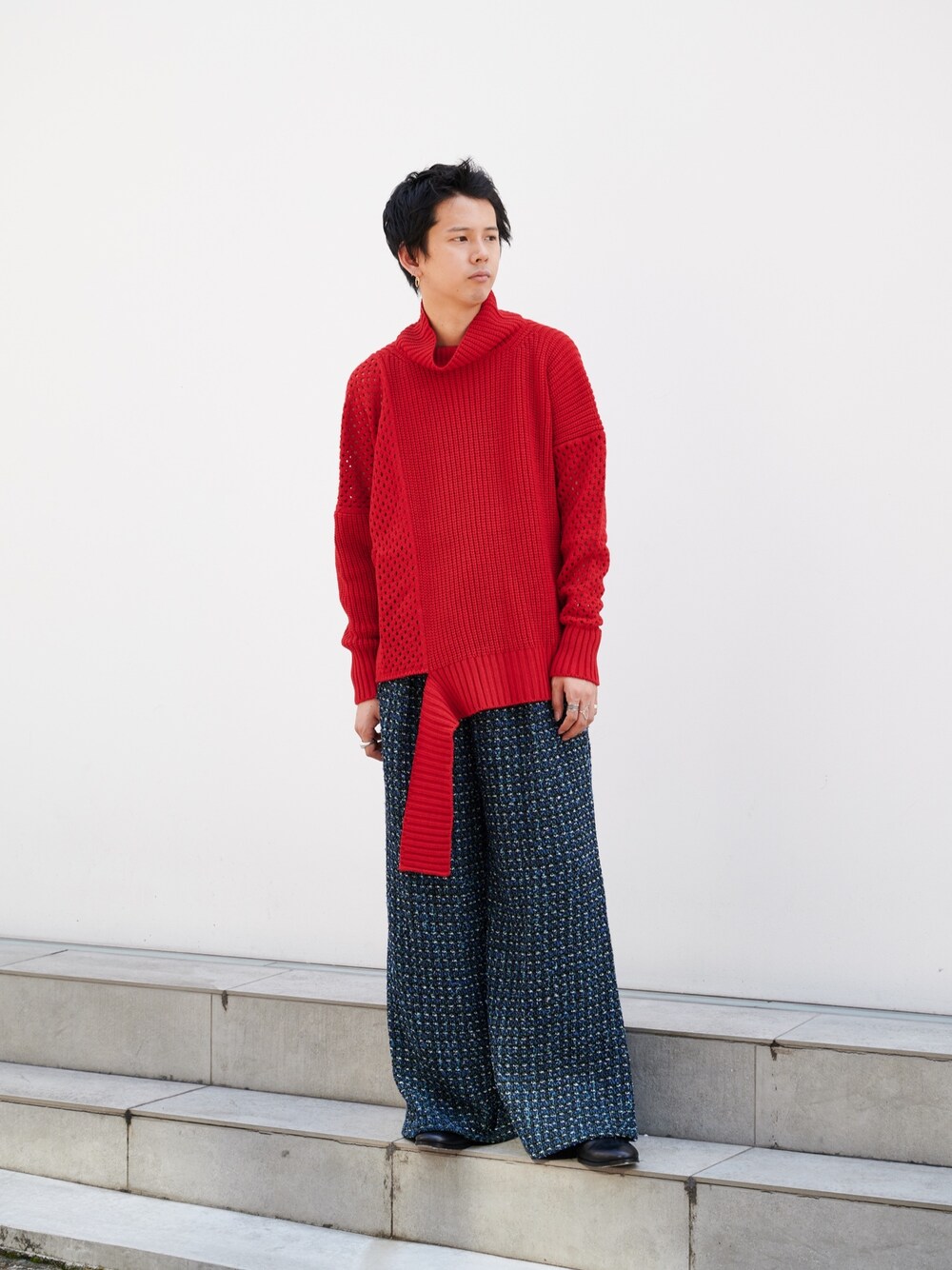 sulvam（サルバム）の「【sulvam/サルバム】MESH ASYMMETRY KNIT