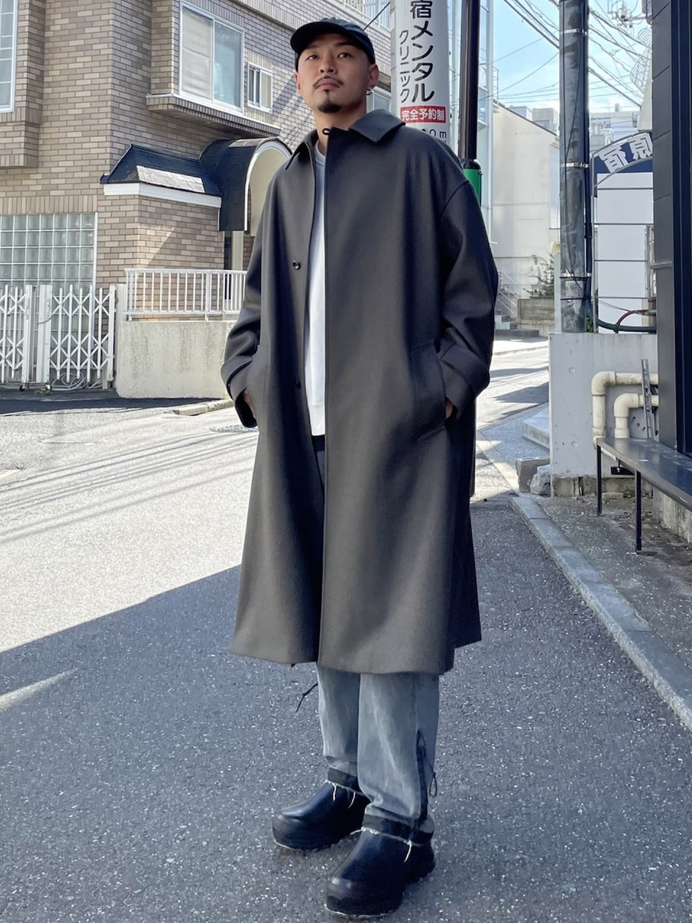 STUDIOUS ステンカラーコート ブラック studious ステンカラーコートの