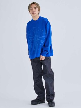 「LiNoH（リノー）のアイテム（スウェット）」を使った、STUDIOUS MENSさん（メンズ・170cm）の秋コーディネート