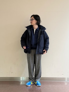 「アイテム（スウェット）」を使った、sugimotoさん（メンズ・165cm）の冬コーディネート