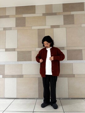 「URBAN RESEARCH DOORS（アーバンリサーチドアーズ）のウールブレンドネップワンタックパンツ（その他パンツ）」を使った、sugimotoさん（メンズ・165cm）の秋コーディネート