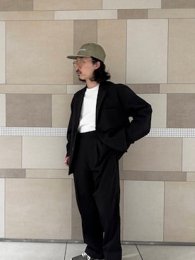 「URBAN RESEARCH DOORS（アーバンリサーチドアーズ）のピグメント刺繍キャップ（キャップ）」を使った、sugimotoさん（メンズ・165cm）の夏コーディネート