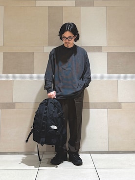 「アイテム（バックパック/リュック）」を使った、sugimotoさん（メンズ・165cm）の秋コーディネート