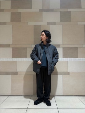 「クラークス」｜「アイテム（ブルゾン）」を使った、sugimotoさん（メンズ・165cm）の秋コーディネート