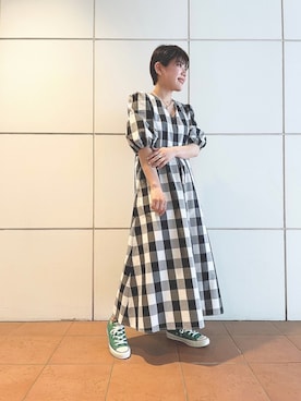 「CONVERSE TOKYO（コンバーストウキョウ）のアイテム（ワンピース/ドレス）」を使った、Kiriさん（レディース・155cm）の春コーディネート