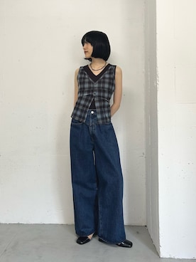 「KBF（ケイビーエフ）のアイテム（タンクトップ）」を使った、たけださん（レディース・160cm）の秋コーディネート