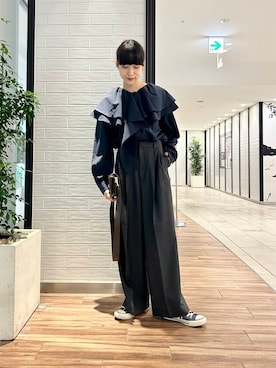 「ストライプパンツ」｜たけださん（レディース・160cm）の秋コーディネート