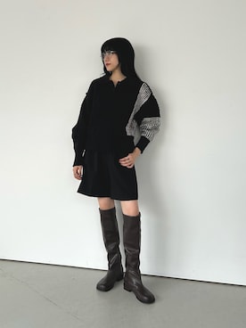 「KBF（ケイビーエフ）のシンプルショートパンツ（その他パンツ）」を使った、たけださん（レディース・160cm）の秋コーディネート