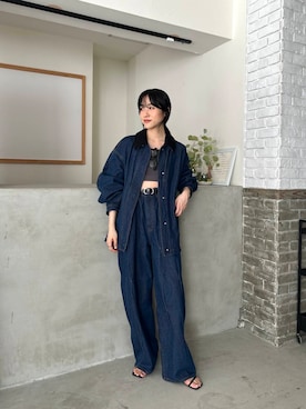 「秋コーデ」｜「アイテム（ブルゾン）」を使った、たけださん（レディース・160cm）の夏コーディネート