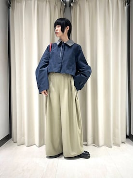 「KBF（ケイビーエフ）のWIDEワイドパンツ（その他パンツ）」を使った、たけださん（レディース・160cm）の冬コーディネート