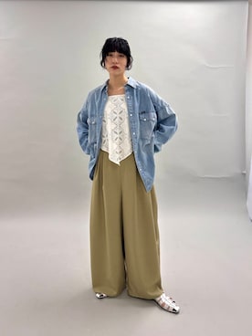「KBF（ケイビーエフ）のWIDEワイドパンツ（その他パンツ）」を使った、たけださん（レディース・160cm）の冬コーディネート