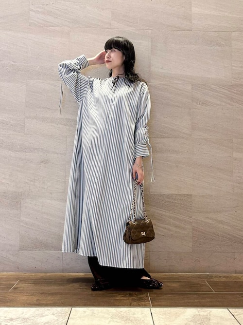セール】スクエアカラーSETストライプワンピース（ワンピース）｜KBF