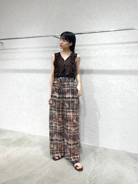 「アイテム（シューズ、レッド系）」を使った、たけださん（レディース・160cm）の夏コーディネート