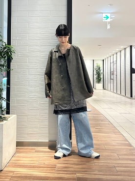 「アイテム（その他アウター、ブラウン系）」を使った、たけださん（レディース・160cm）の秋コーディネート