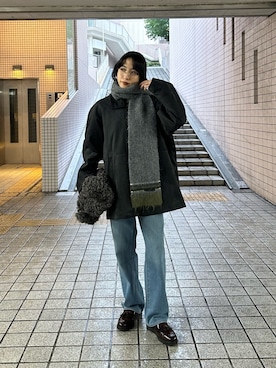 「アイテム（カバーオール）」を使った、たけださん（レディース・160cm）の秋コーディネート