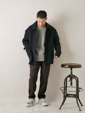 「アイテム（ピーコート）」を使った、maatttssuさん（メンズ・173cm）の秋コーディネート