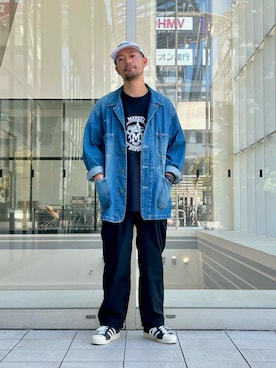 「アイテム（デニムジャケット）」を使った、maatttssuさん（メンズ・173cm）の夏コーディネート