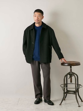 「アイテム（ピーコート）」を使った、maatttssuさん（メンズ・173cm）の秋コーディネート