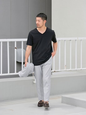 「スラックス」｜「アイテム（セットアップ）」を使った、maatttssuさん（メンズ・173cm）の夏コーディネート