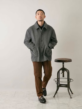 「アイテム（ピーコート）」を使った、maatttssuさん（メンズ・173cm）の秋コーディネート