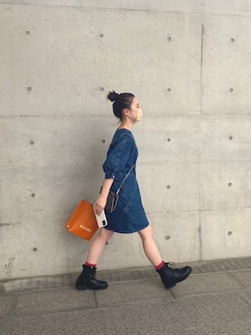 「デニムワンピース」｜rikorikoさん（レディース・156cm）の春コーディネート