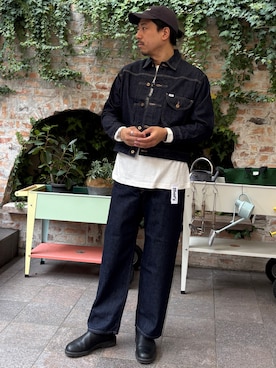 「URBAN RESEARCH（アーバンリサーチ）の『別注』Lee101×URBAN RESEARCH　COWBOY PANTS（デニムパンツ、ブルー系）」を使った、mimitareさん（メンズ・182cm）の冬コーディネート