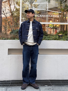 「URBAN RESEARCH（アーバンリサーチ）の『別注』Lee101×URBAN RESEARCH　COWBOY JACKET（デニムジャケット、ブルー系）」を使った、mimitareさん（メンズ・182cm）の冬コーディネート