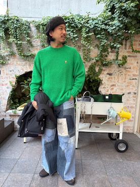 「アイテム（ダウンベスト）」を使った、mimitareさん（メンズ・182cm）の冬コーディネート