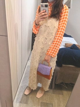 「Ray BEAMS（レイビームス）のアイテム（ショルダーバッグ、その他）」を使った、さとうさん（レディース・165cm）の秋コーディネート