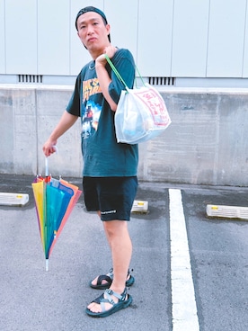 「アイテム（帽子）」を使った、デレク　ヴィンヤードさん（メンズ・175cm・40代）の夏コーディネート