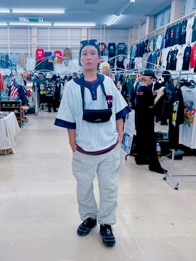 「アイテム（キャップ）」を使った、デレク　ヴィンヤードさん（メンズ・175cm）の夏コーディネート