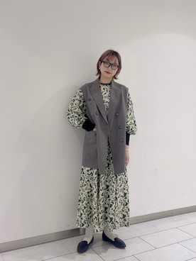 「花柄プリント」｜たろ🐶さん（レディース・157cm）の春コーディネート