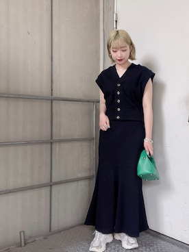 「KBF（ケイビーエフ）のアイテム（イヤリング）」を使った、たろさん（レディース・157cm）の春コーディネート