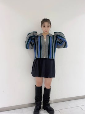 「KBF（ケイビーエフ）のカバーデザインロングブーツ（ブーツ）」を使った、たろさん（レディース・157cm）の秋コーディネート