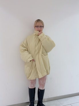 「KBF（ケイビーエフ）のモンスターパテッドミドルコート（ダウンジャケット/コート）」を使った、たろさん（レディース・157cm）の秋コーディネート