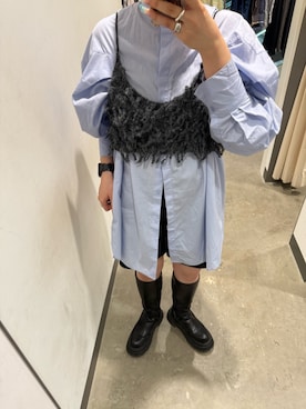「KBF（ケイビーエフ）のマイクロフリンジブラ（その他トップス）」を使った、たろさん（レディース・157cm）の秋コーディネート