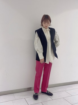 「KBF（ケイビーエフ）のアイテム（セットアップ）」を使った、たろ🐶さん（レディース・157cm）の春コーディネート