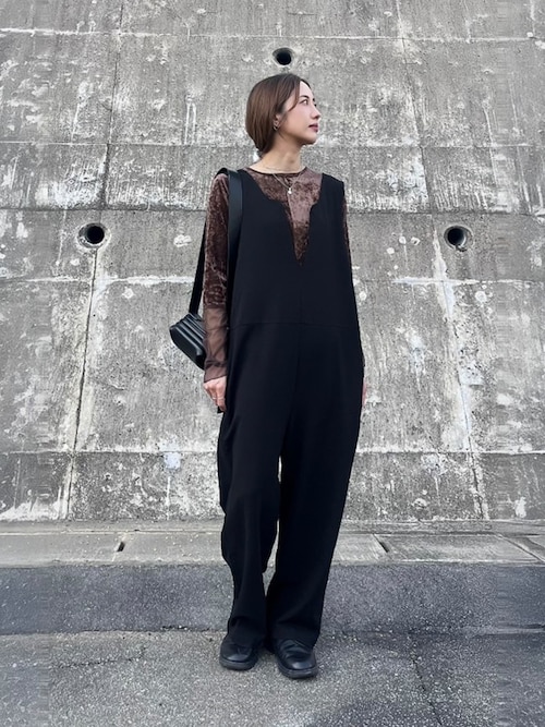 スリーブ 切り替え メッシュ ベロア トップス / Mesh Sleeve
