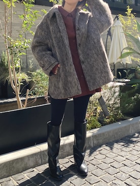 「アイテム（ピーコート）」を使った、W:Hukuさん（レディース・163cm）の秋コーディネート