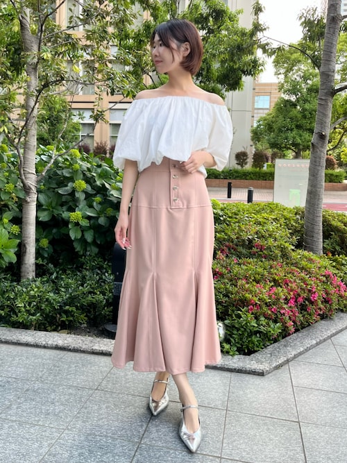 AND COUTURE（アンドクチュール） ロング スカート 夏 ハイウエスト