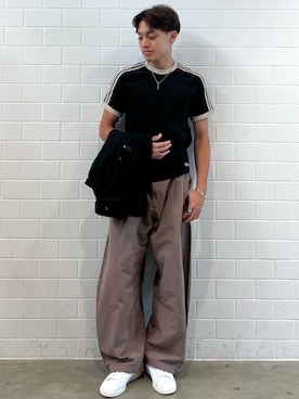 「adidas（アディダス）のスタンスミス / Stan Smith / アディダスオリジナルス adidas Originals（スニーカー、ホワイト系）」を使った、SZさん（メンズ・178cm）の夏コーディネート