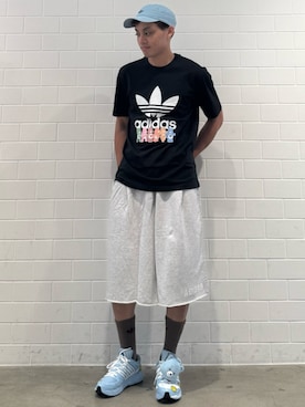 「adidas（アディダス）のアディスター コントロール 5 / ADISTAR CONTROL 5 / アディダスオリジナルス adidas Originals（スニーカー、ブルー系）」を使った、SZさん（メンズ・178cm）の夏コーディネート