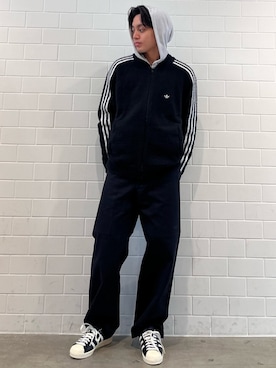 「アイテム（ジャージ）」を使った、SZさん（メンズ・178cm）の冬コーディネート