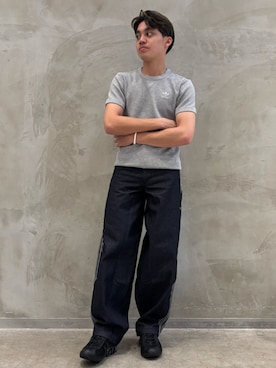 「ワッフルクルーネックＴ」｜SZさん（メンズ・178cm）の夏コーディネート