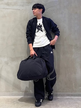 「アイテム（ボストンバッグ）」を使った、SZさん（メンズ・178cm）の秋コーディネート