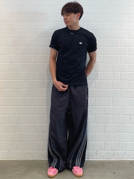「adidas（アディダス）のTURN TABLE TEE / アディダスオリジナルス adidas Originals（Tシャツ/カットソー、ブラック系）」を使った、SZさん（メンズ・178cm）の春コーディネート